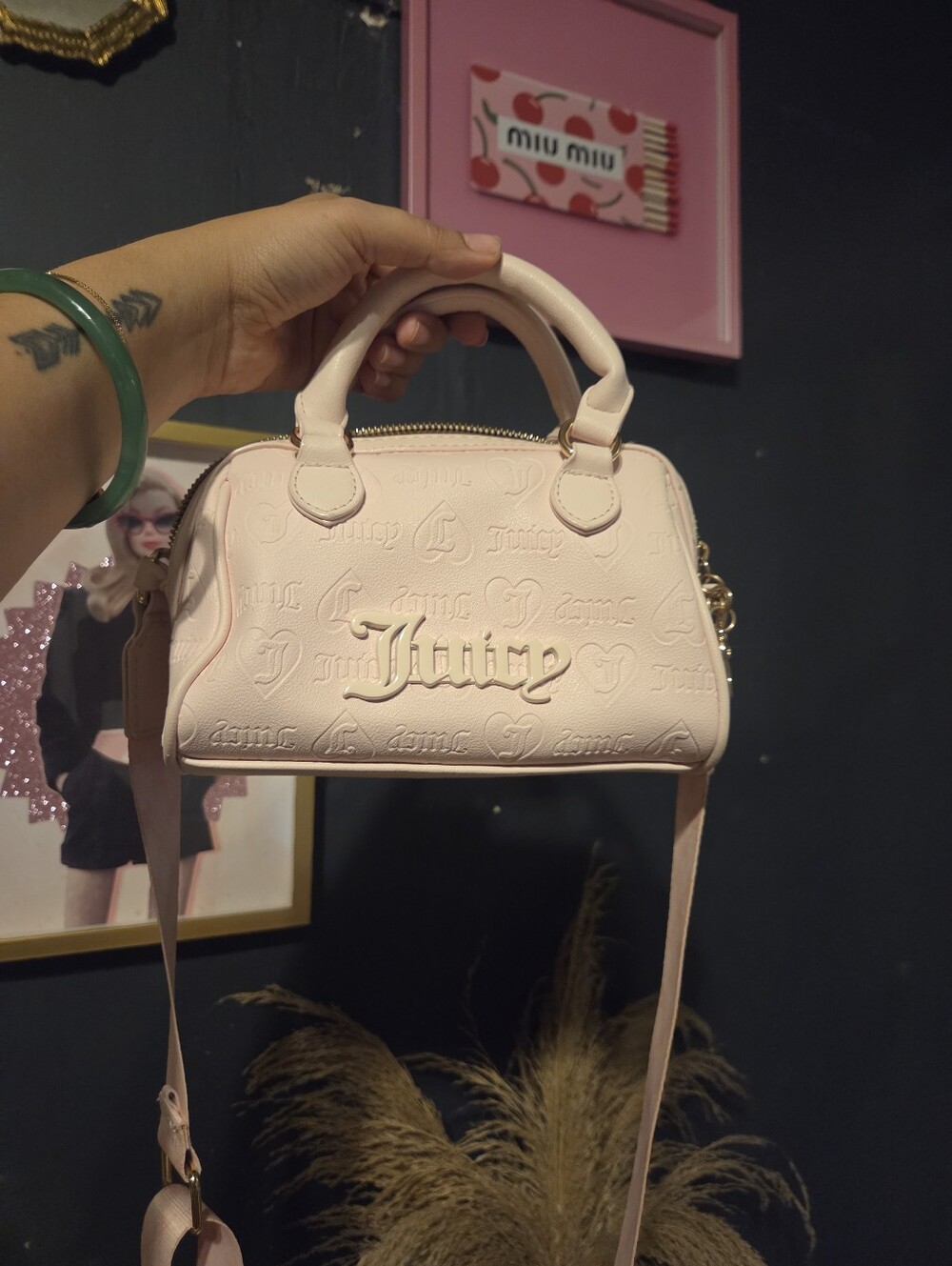 Juicy Couture Soft Pink Embossed Dome Satchel